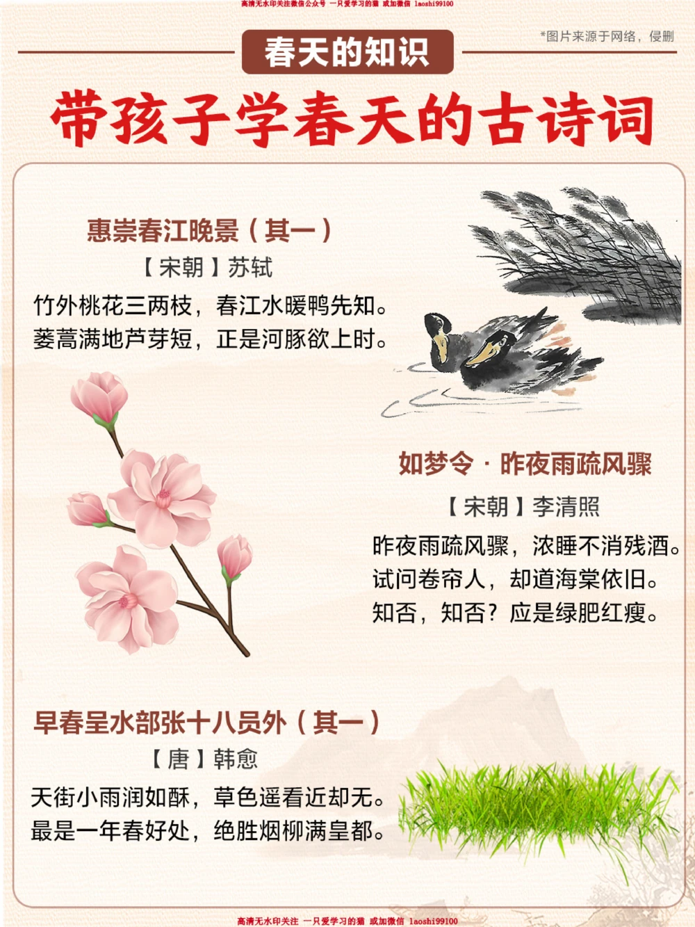 春天到了-教孩子几首关于春天的古诗！_2025抖音最火小学全科全年级资料大全集超完整版_小学语文VIP资源禁止外传