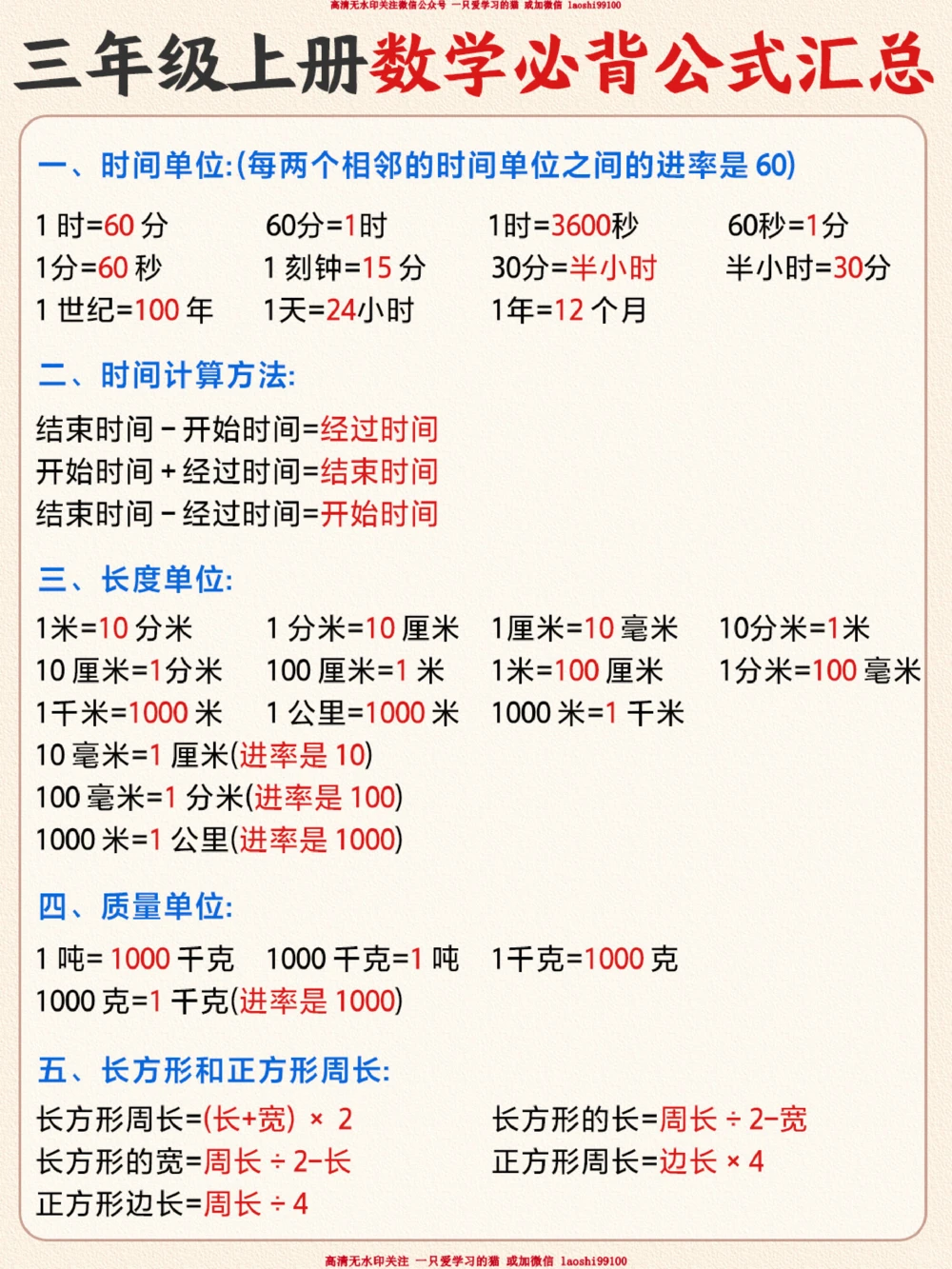 帮孩收藏！三年级数学公式全汇总_2025抖音最火小学全科全年级资料大全集超完整版_小学数学VIP资源禁止外传