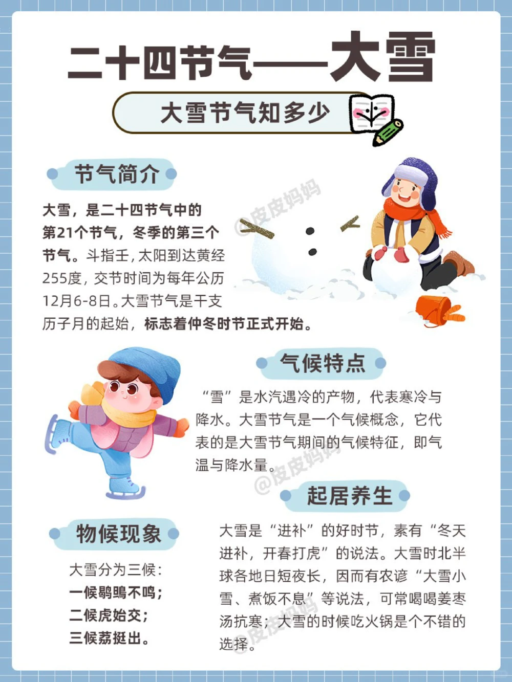 传统节气科普和孩子一起了解大雪小常识_中小学精品资料(高清可打印)_古文化大全集628份高清资料整理版