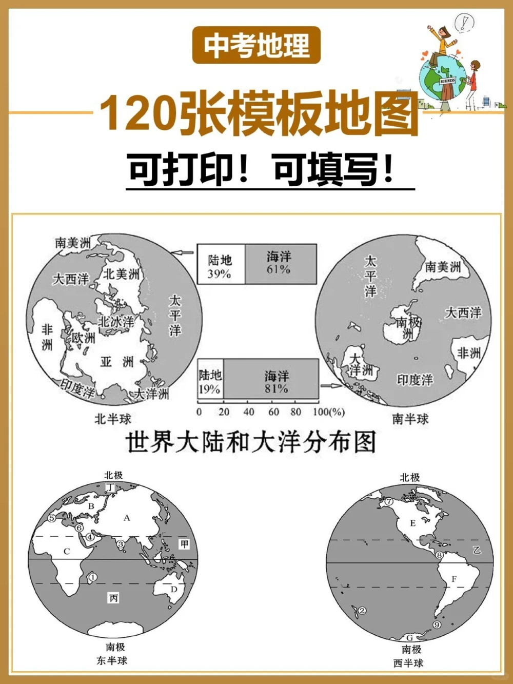 必背地理120张地图模版巧记各类分布_中小学精品资料(高清可打印)_初中大全集高清资料整理版