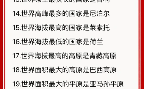 世界之最&mdash;&mdash;地理常识篇上_中小学精品资料(高清可打印)_百科知识大全集312份高清资料整理版