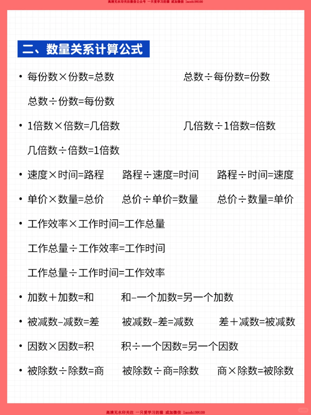 干货-小学数学1-6年级公式大全_2025抖音最火小学全科全年级资料大全集超完整版_小学数学VIP资源禁止外传