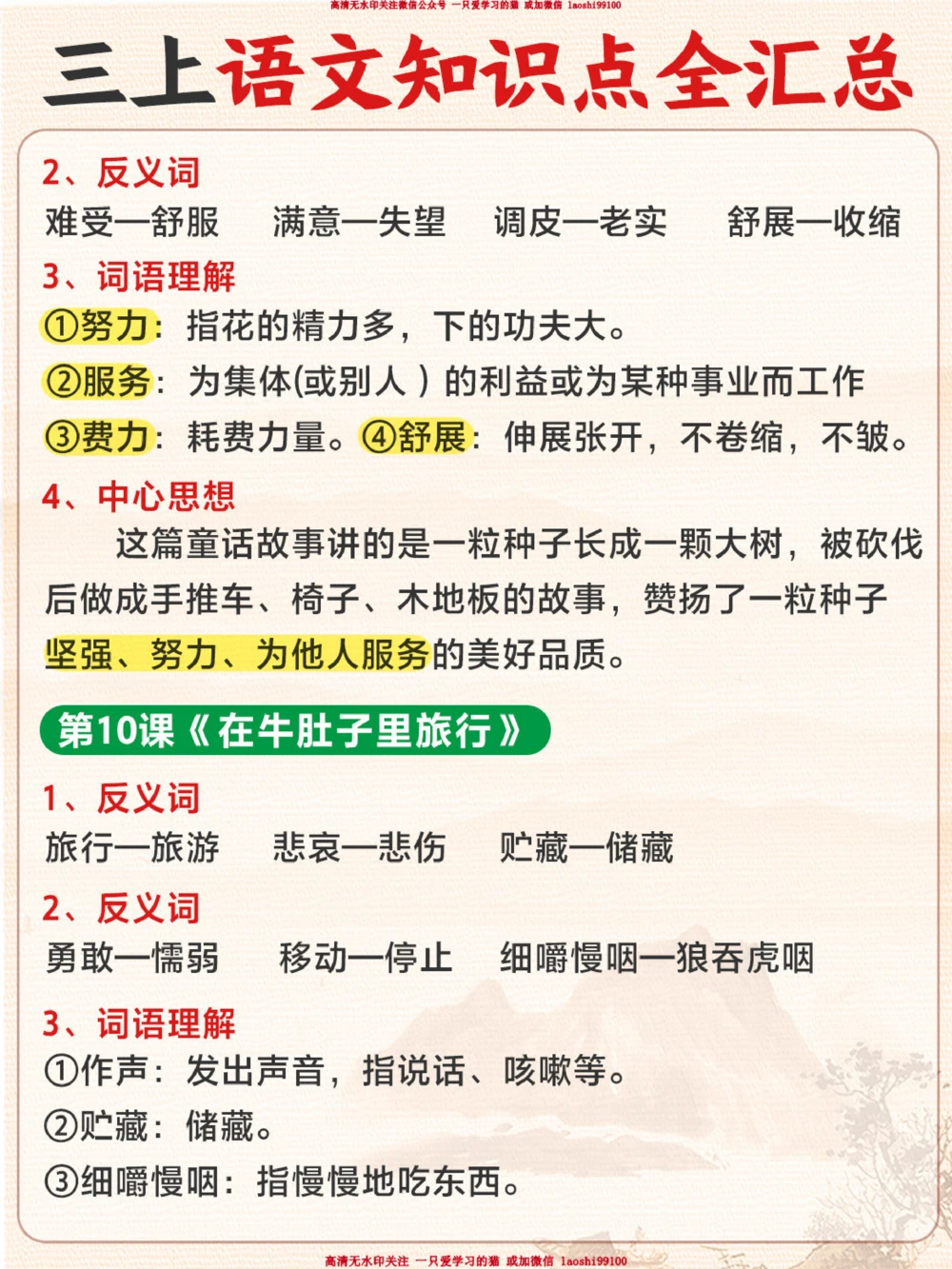 人教版三年级上册语文知识点全汇总_2025抖音最火小学全科全年级资料大全集超完整版_小学语文VIP资源禁止外传