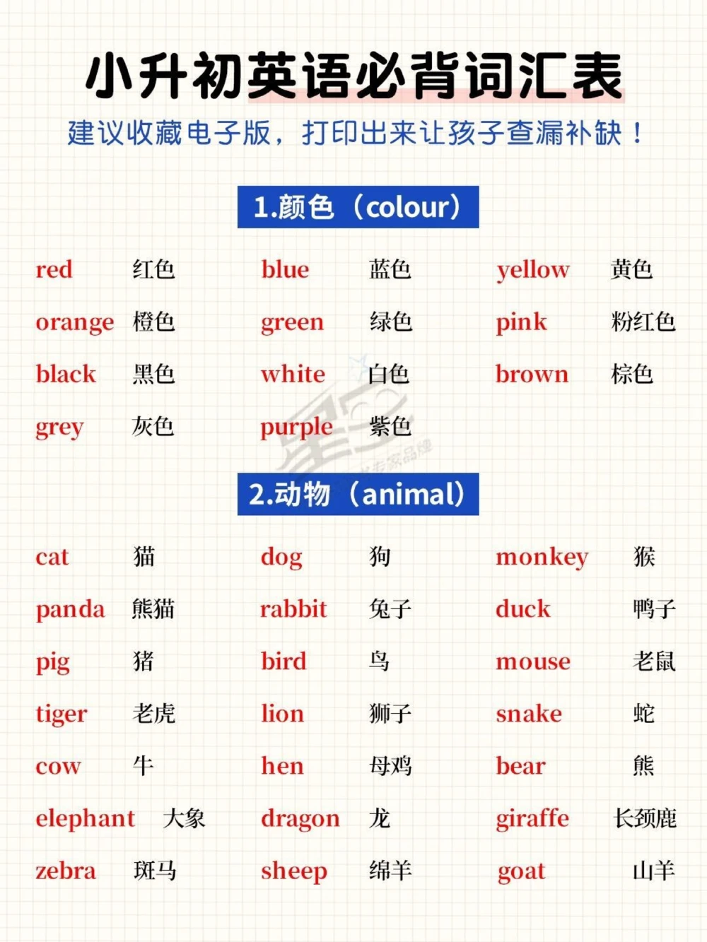 干货小升初英语必背词汇表_中小学精品资料(高清可打印)_初中大全集高清资料整理版
