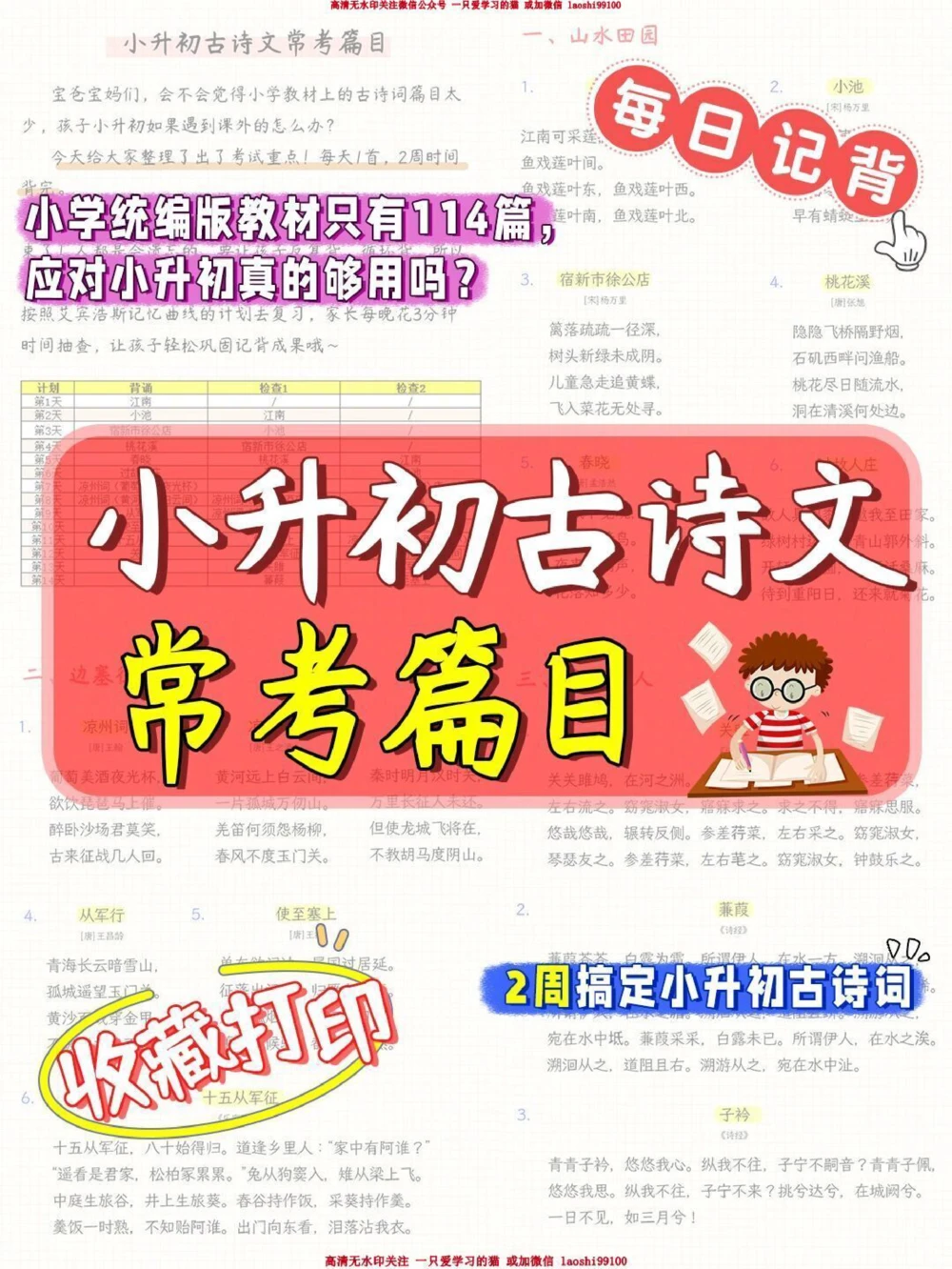 小升初古诗文常考重点篇目_2025抖音最火小学全科全年级资料大全集超完整版_小学语文VIP资源禁止外传