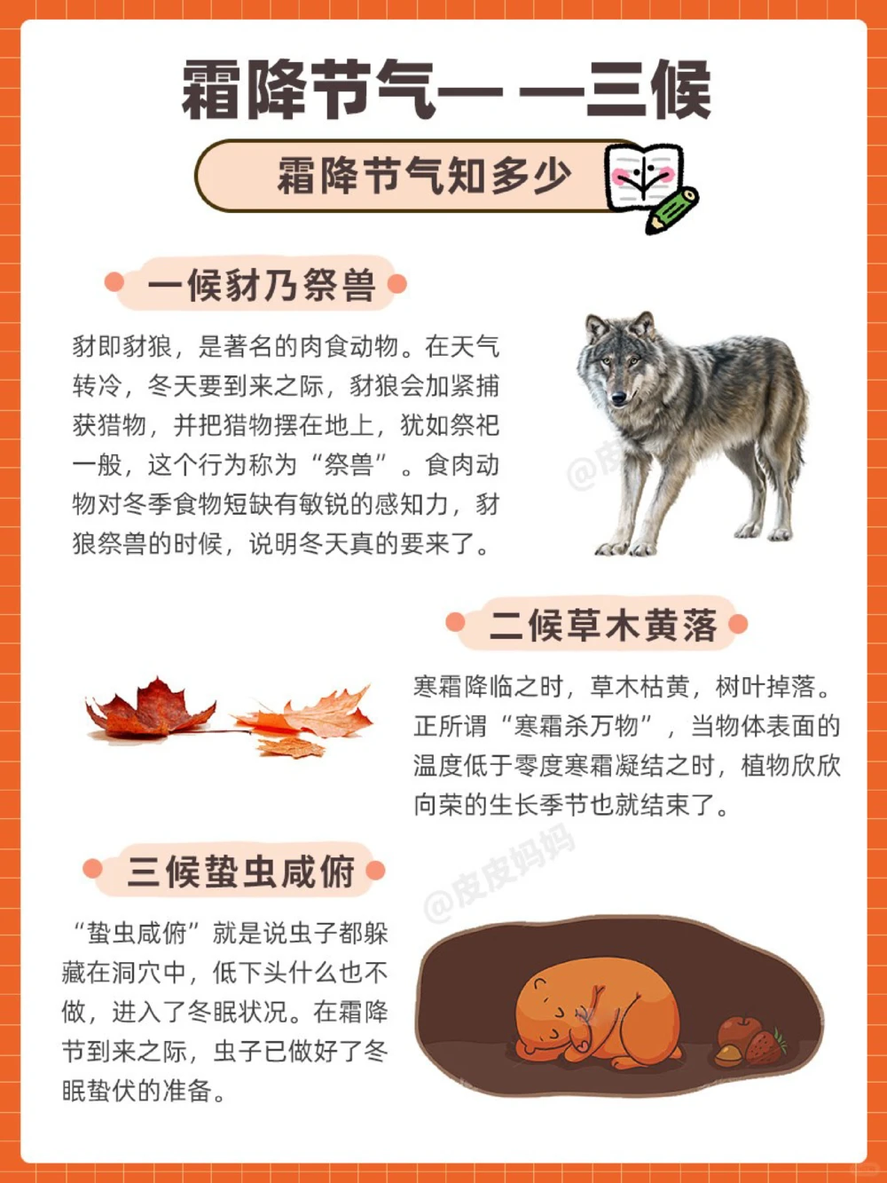 传统节气科普和孩子一起了解霜降小常识_中小学精品资料(高清可打印)_古文化大全集628份高清资料整理版