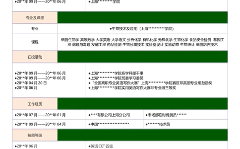 044.简洁绿色_表格式_适用于应届生_1页式_无内容_无封面_26考研复试_考研复试资料合集26_考研经典面试系列（复试技巧调剂指导口语指导自我介绍导师模板）_简历模板大全