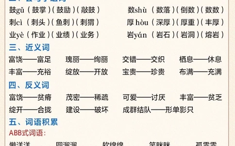 三年级语文第五六单元知识汇总-第15-20课_2025抖音最火小学全科全年级资料大全集超完整版_小学语文VIP资源禁止外传