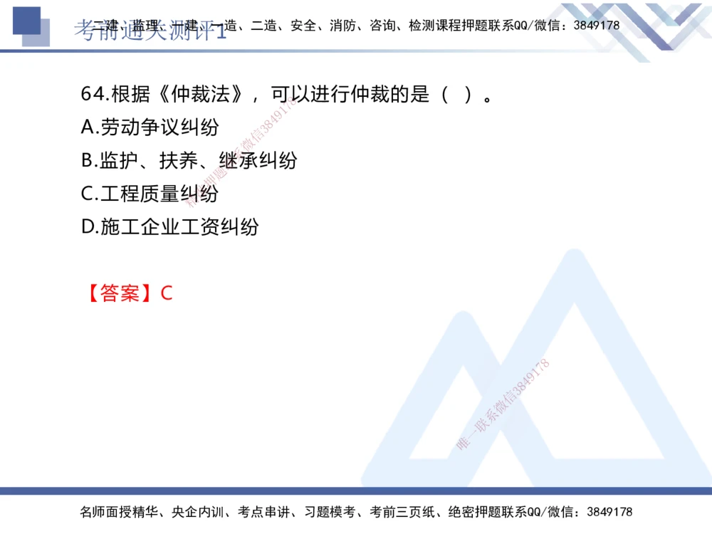 01.2025张峰-考前通关测评-法规1_2026年一建法规_2025年一建法规SVIP_04-冲刺串讲✿考点强化✿小灶集训_36-法规《考前通关测评》张峰HX_讲义
