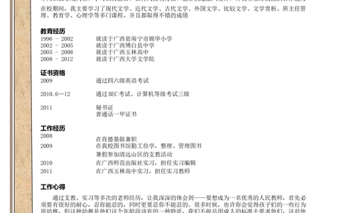 164.特别木框_表格式_适用于在职人员_1页式_无内容_有封面_26考研复试_复试真题、简历模板、补充资料（旧版资料）_考研经典面试系列（复试技巧调剂指导口语指导自我介绍导师模板）