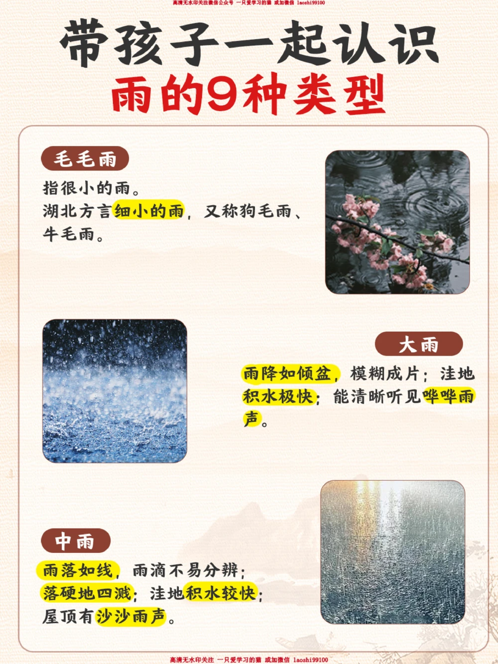 日常雨的名称_2025抖音最火小学全科全年级资料大全集超完整版_小学常识VIP资源禁止外传