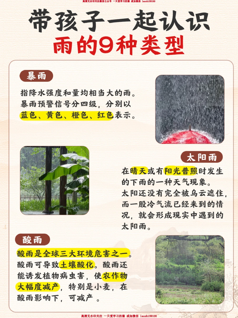 日常雨的名称_2025抖音最火小学全科全年级资料大全集超完整版_小学常识VIP资源禁止外传