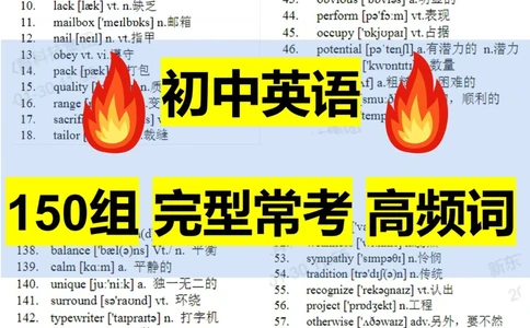 整理齐全了完形填空高频词电子版_中小学精品资料(高清可打印)_初中大全集高清资料整理版