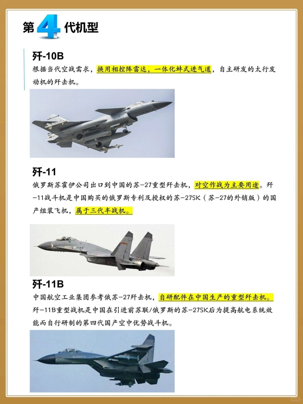 一篇看懂️中国&ldquo;战斗机&rdquo;谱系介绍～_中小学精品资料(高清可打印)_百科知识大全集312份高清资料整理版