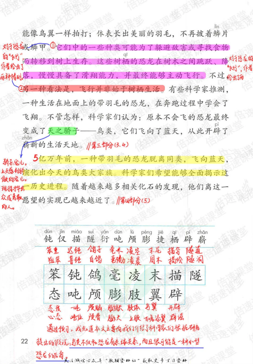 四年级下册语文部编版课堂笔记（倍速版）_小学初中学霸笔记类资料汇总6.33GB_小学同步课堂笔记2.76GB_1~6年级全册语文部编版课堂笔记