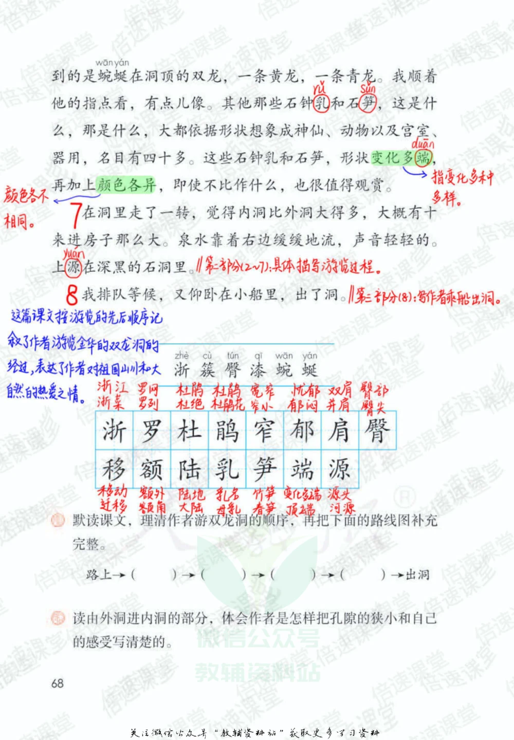 四年级下册语文部编版课堂笔记（倍速版）_小学初中学霸笔记类资料汇总6.33GB_小学同步课堂笔记2.76GB_1~6年级全册语文部编版课堂笔记