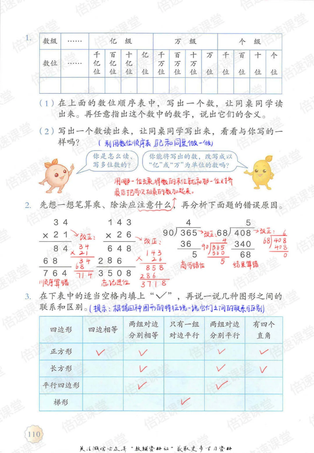 四年级上册数学人教版课堂笔记_小学初中学霸笔记类资料汇总6.33GB_小学同步课堂笔记2.76GB_1~6年级上册数学人教版课堂笔记