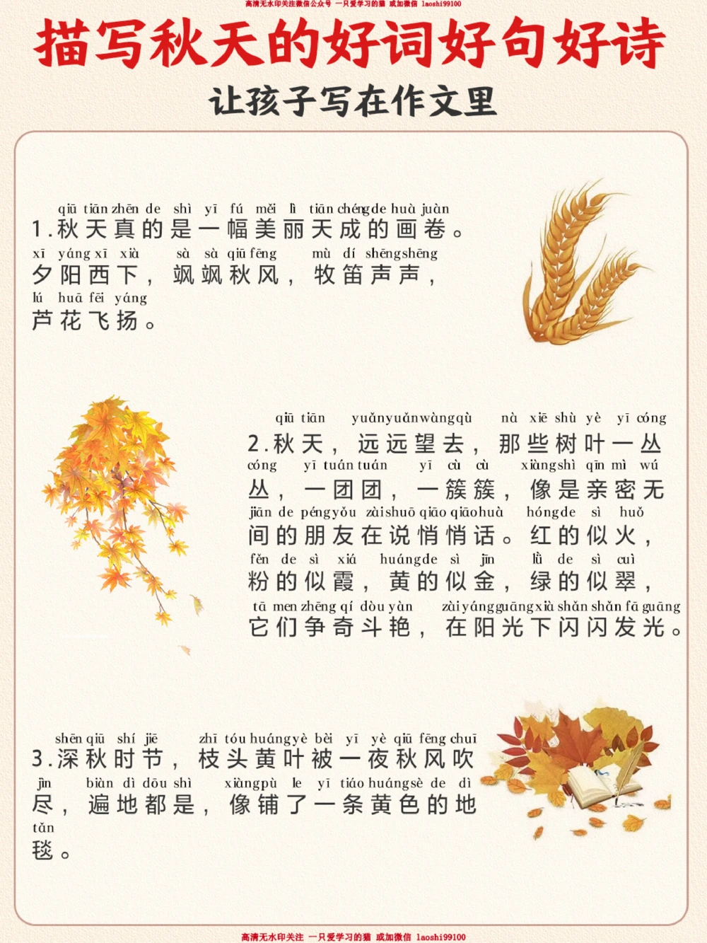 描写秋天的好词好句好诗-谁用谁高分_2025抖音最火小学全科全年级资料大全集超完整版_小学作文VIP资源禁止外传