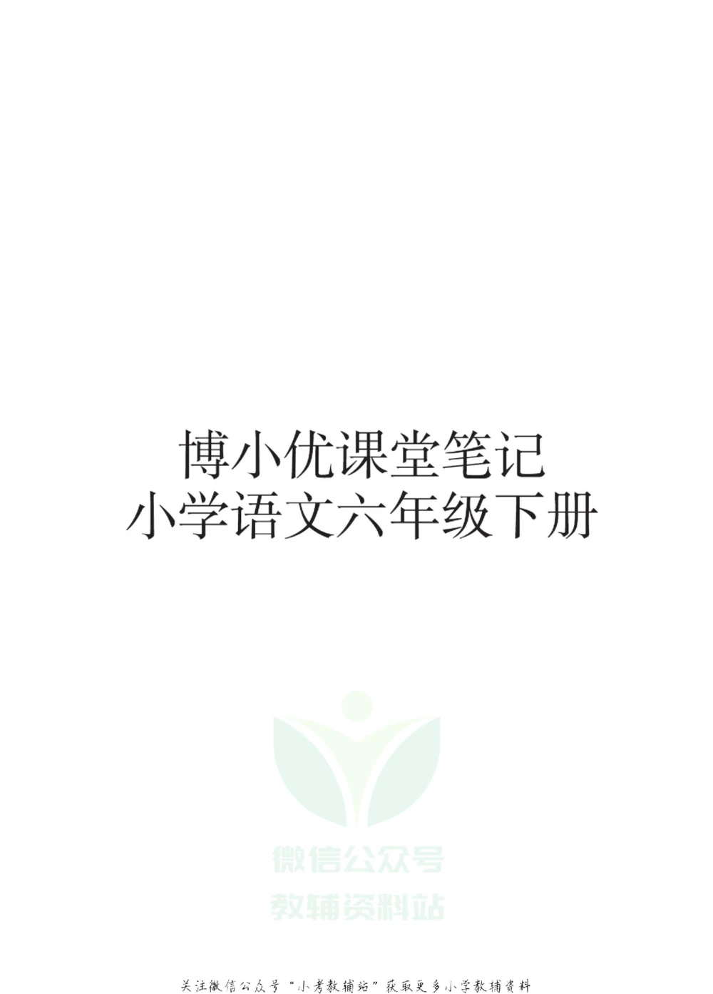 六年级下册语文部编版课堂笔记（博小优）_小学初中学霸笔记类资料汇总6.33GB_小学同步课堂笔记2.76GB_1~6年级全册语文部编版课堂笔记