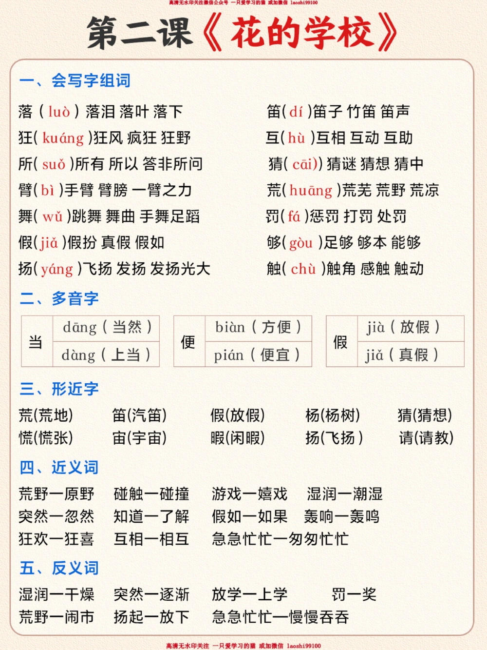 三年级上册语文第一单元知识汇总-快收藏_2025抖音最火小学全科全年级资料大全集超完整版_小学语文VIP资源禁止外传