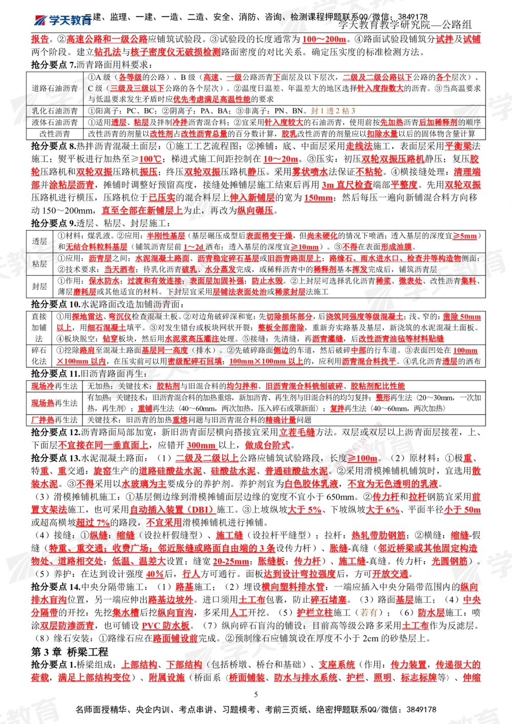 01.2025一建《公路》考前10页纸（完整版）_2026年一级建造师_2026年一建公路_2025年一建公路SVIP_05-考前密训✿央企特训✿机构普押_16-公路《考前十页纸》XT