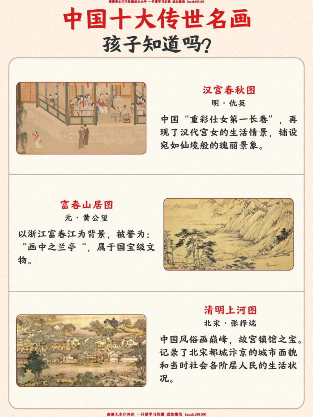 中国的瑰宝-十大传世名画-令人震撼_2025抖音最火小学全科全年级资料大全集超完整版_小学常识VIP资源禁止外传