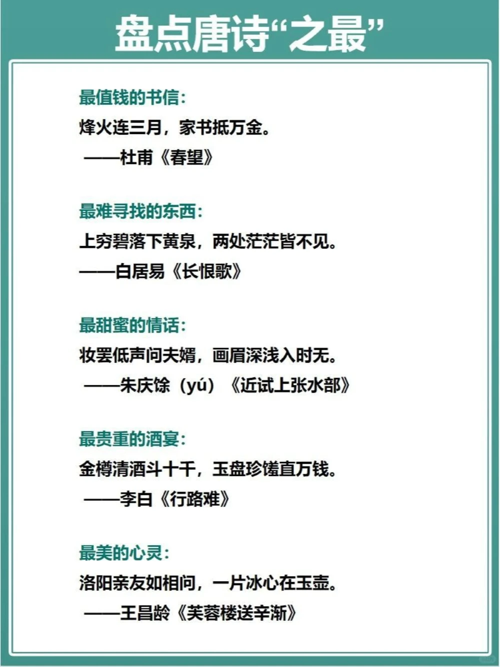 传统文化盘点唐诗里面的那些&ldquo;最&rdquo;_中小学精品资料(高清可打印)_古文化大全集628份高清资料整理版