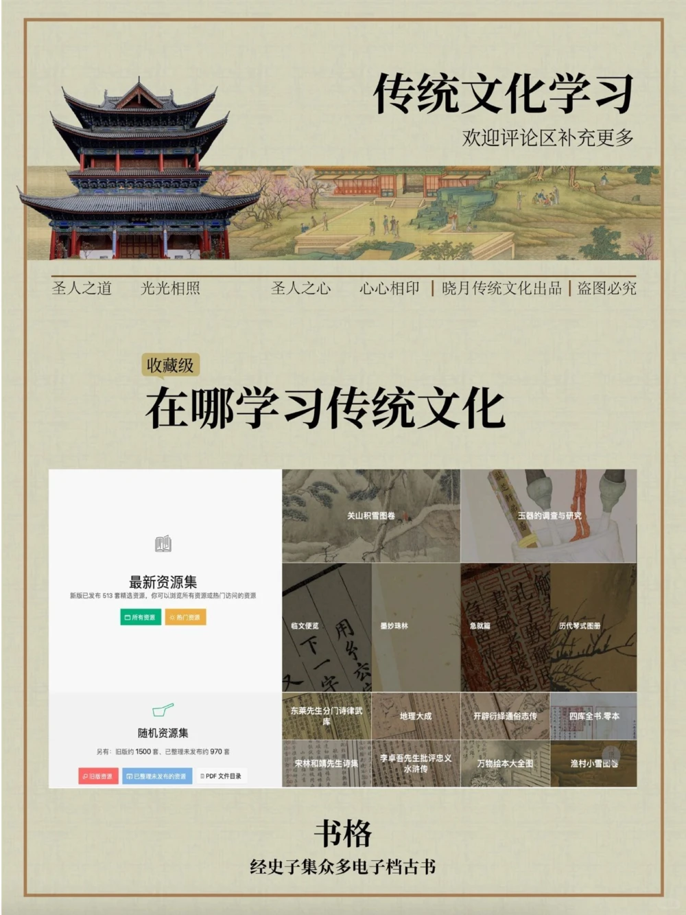 传统文化爱好者学习_中小学精品资料(高清可打印)_古文化大全集628份高清资料整理版