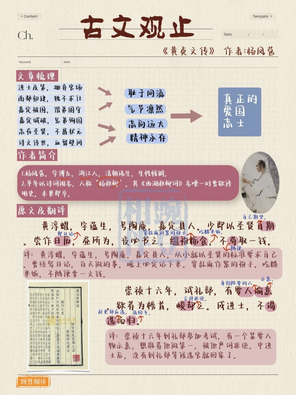打卡古文观止丨黄贞文传，文学素养up！_中小学精品资料(高清可打印)_古文化大全集628份高清资料整理版