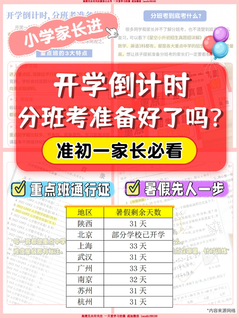 开学倒计时-分班考准备好了吗？_2025抖音最火小学全科全年级资料大全集超完整版_学习方法VIP资源禁止外传