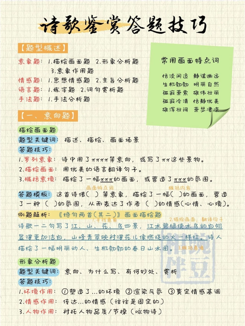 背会满分诗歌鉴赏答题技巧全攻略_中小学精品资料(高清可打印)_古诗词大全集281份高清资料整理版