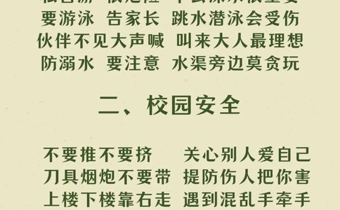八大安全教育顺口溜要牢记关爱儿童安全_中小学精品资料(高清可打印)_常识知识大全集140份高清资料整理版