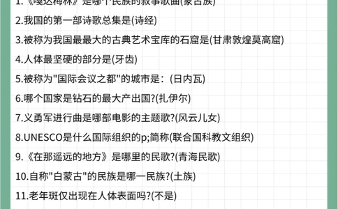 快快快幼小衔接100题百科知识大全_中小学精品资料(高清可打印)_百科知识大全集312份高清资料整理版