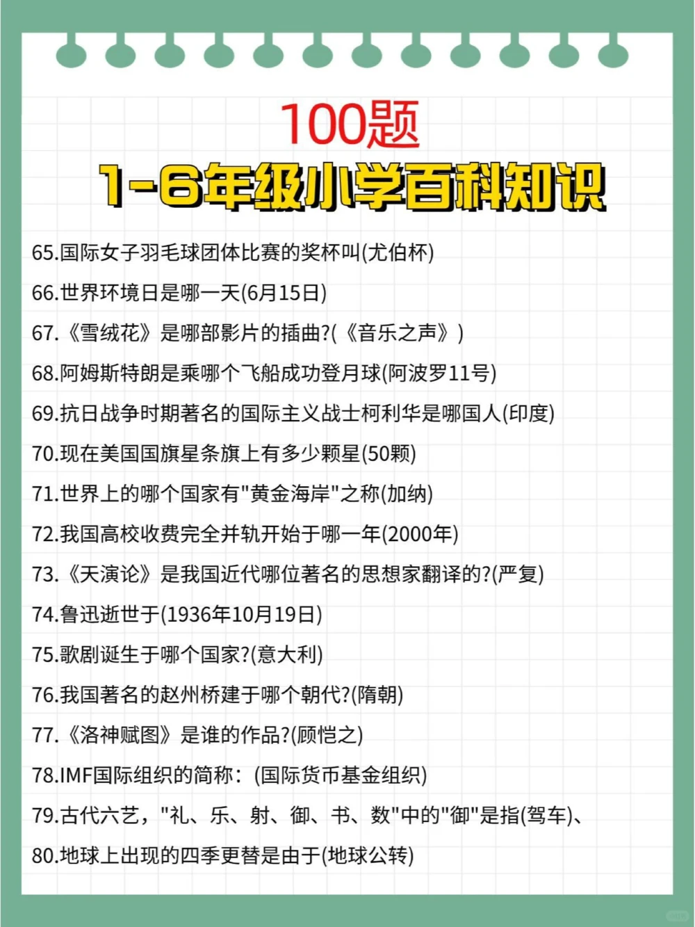 快快快幼小衔接100题百科知识大全_中小学精品资料(高清可打印)_百科知识大全集312份高清资料整理版
