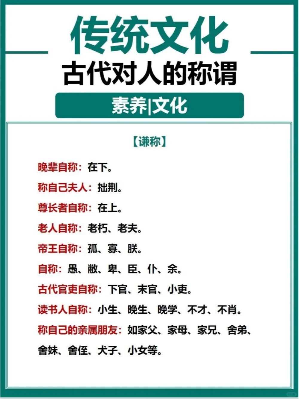 传统文化古代对人的称谓你知道多少？_中小学精品资料(高清可打印)_古文化大全集628份高清资料整理版