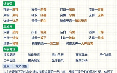 三年级语文上册1-4单元重点汇总-考试常考_2025抖音最火小学全科全年级资料大全集超完整版_小学语文VIP资源禁止外传