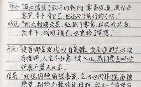 百用不腻的作文开头与结尾开头&ldquo;乌云挡住了欲开的朝阳，雾易弥漫。我站在雾里，看不清自己。也迷失了前行的方向&rdquo;#作文#文字的力量_中小学精品资料(高清可打印)