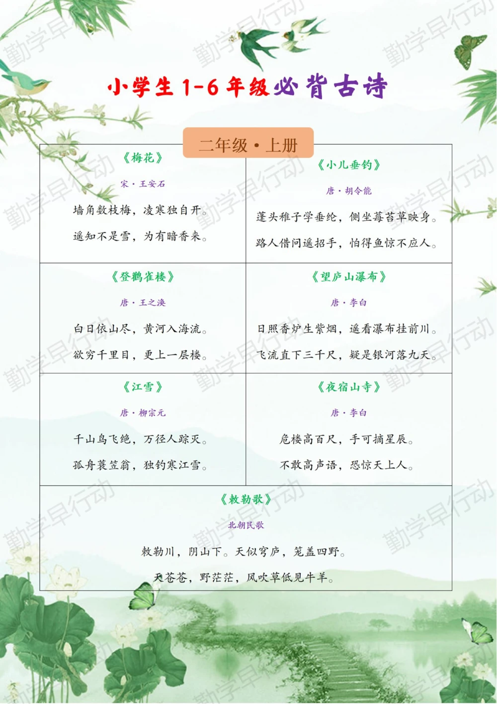 最全1-6年级必背古诗词收藏起来慢慢背_中小学精品资料(高清可打印)_古诗词大全集281份高清资料整理版