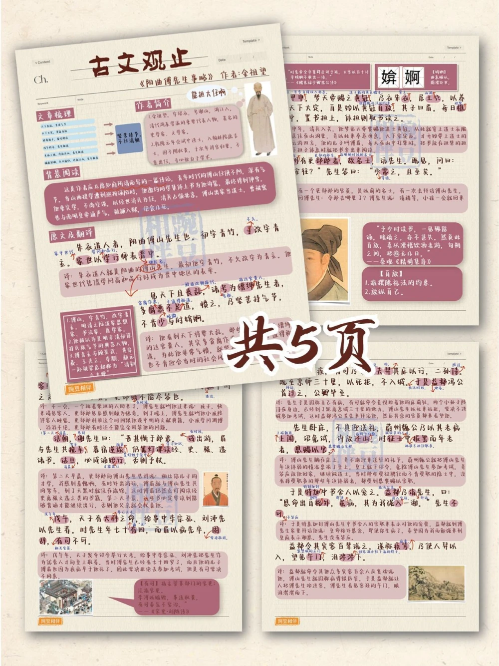 打卡古文观止丨《阳曲傅先生事略》_中小学精品资料(高清可打印)_古文化大全集628份高清资料整理版