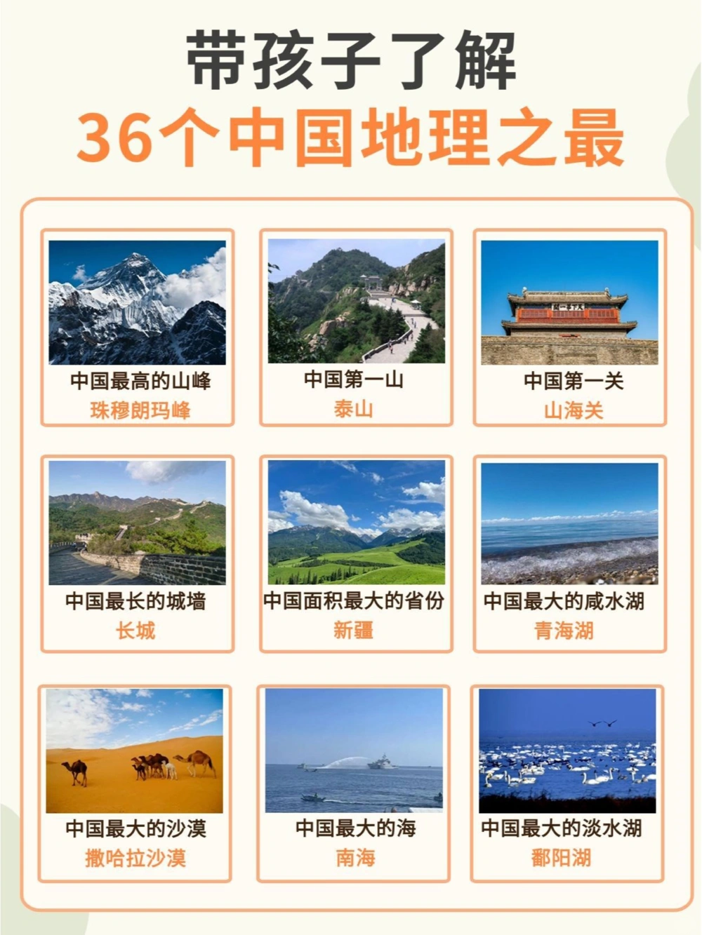 中国地理之&ldquo;最&rdquo;，替孩子收藏起来吧_中小学精品资料(高清可打印)_百科知识大全集312份高清资料整理版