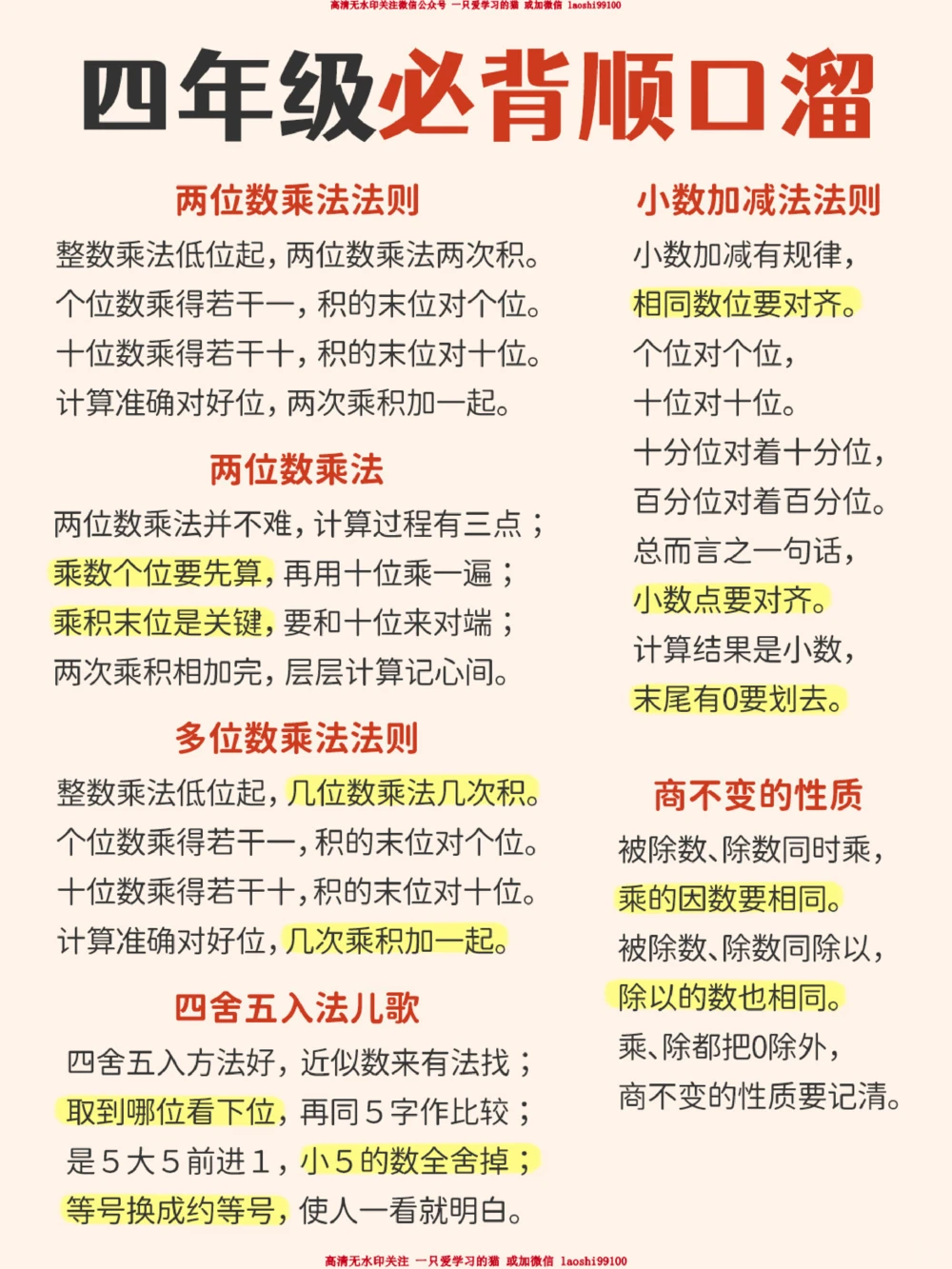 小学1-6年级数学顺口溜-打印下来当早读_2025抖音最火小学全科全年级资料大全集超完整版_小学数学VIP资源禁止外传