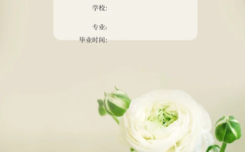 036.简洁花朵_表格式_适用于应届生_1页式_无内容_有封面_26考研复试_10考研复试资料25_考研经典面试系列（复试技巧调剂指导口语指导自我介绍导师模板）_简历模板大全_30