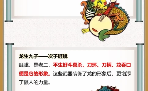 传统文化｜龙生九子到底是哪九子_中小学精品资料(高清可打印)_古文化大全集628份高清资料整理版