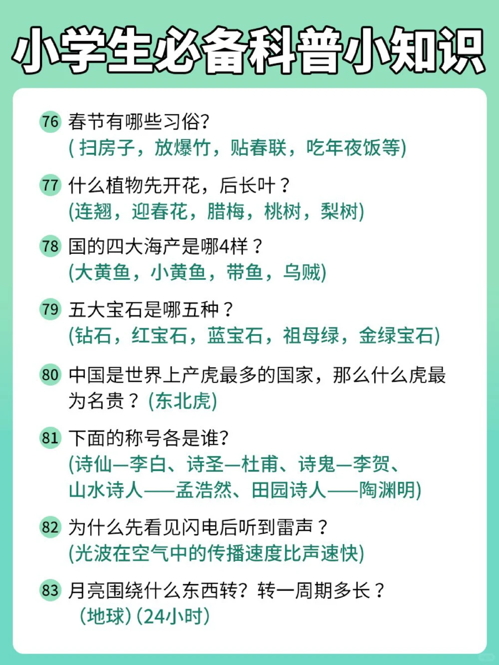 最全！中小学生必备科普小知识_中小学精品资料(高清可打印)_百科知识大全集312份高清资料整理版