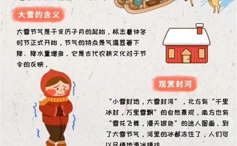 传统文化二十四节气之大雪，知识科普_中小学精品资料(高清可打印)_古文化大全集628份高清资料整理版