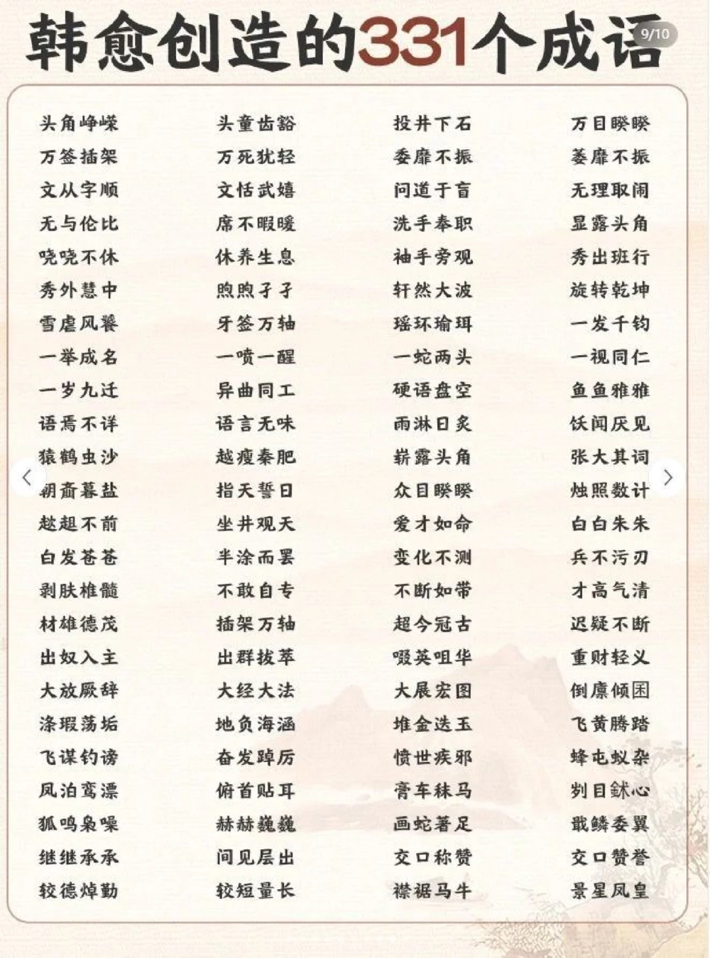 这些耳熟能详的成语居然都是韩愈创作的_中小学精品资料(高清可打印)_百科知识大全集312份高清资料整理版