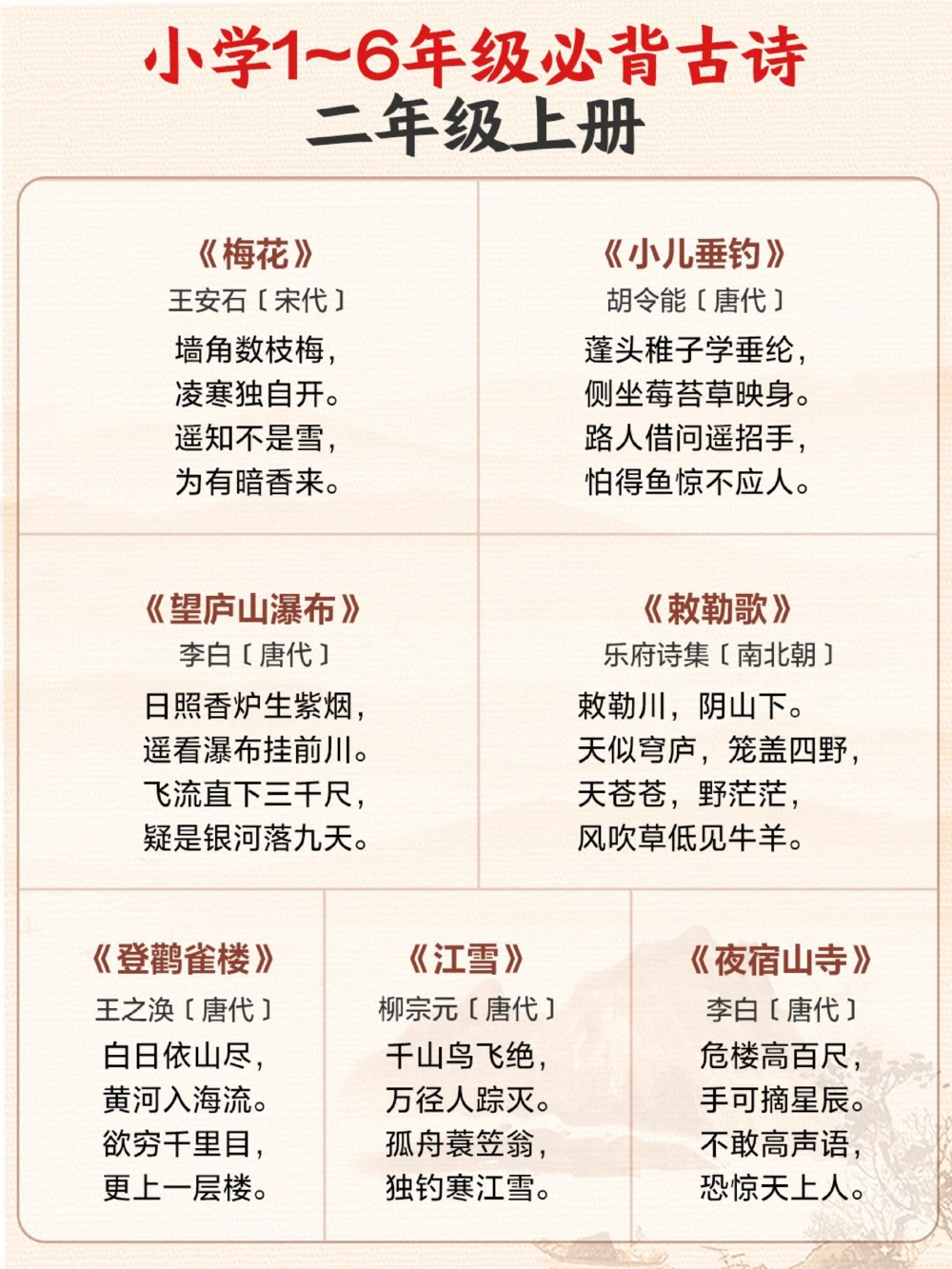 超齐全1-6年级必背古诗合集收藏背诵_中小学精品资料(高清可打印)_古诗词大全集281份高清资料整理版