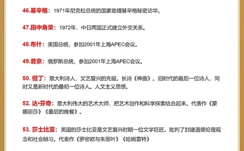 轻松上100，初中历史重要人物知识点汇_中小学精品资料(高清可打印)_初中大全集高清资料整理版