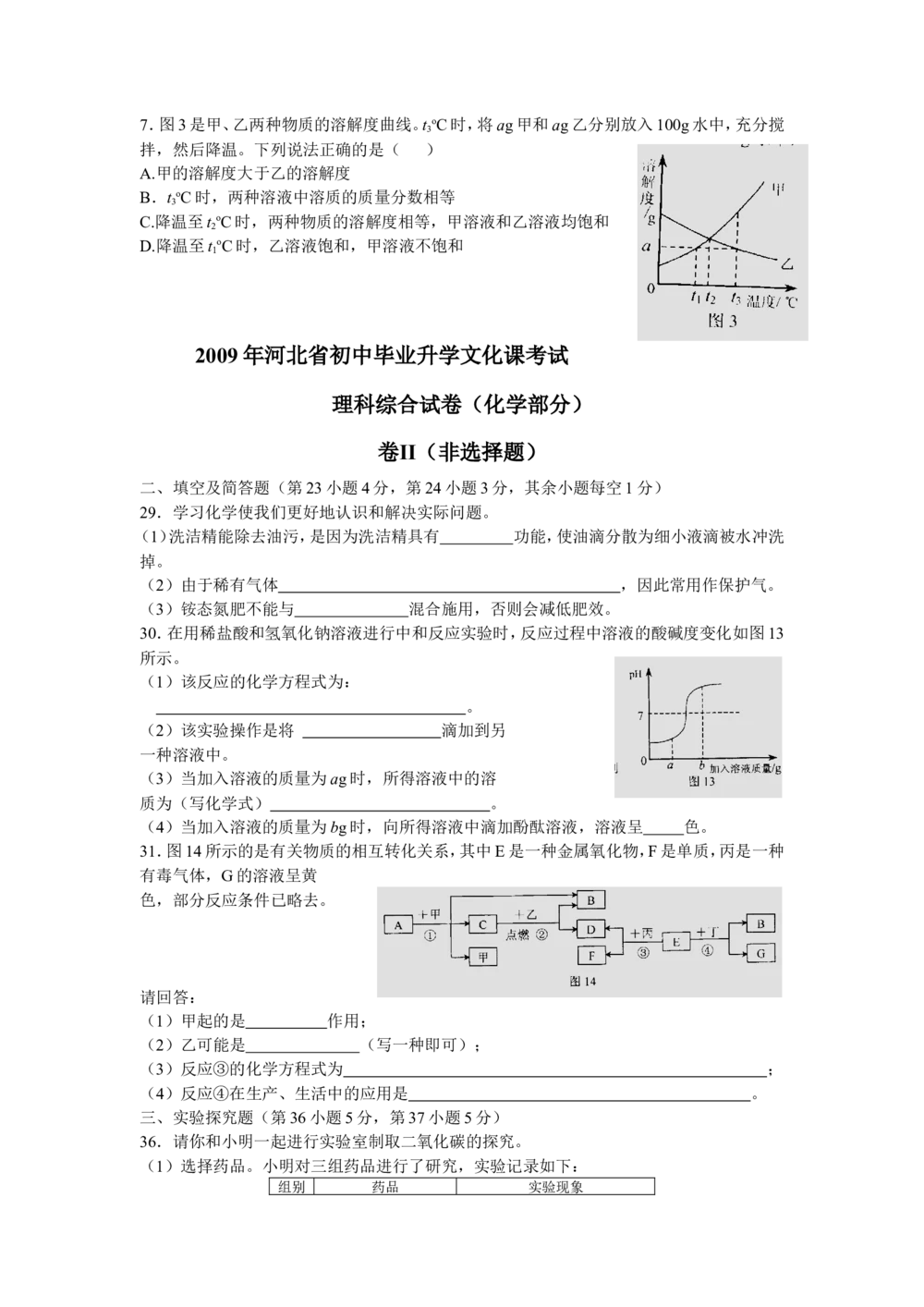 2009河北省中考化学试题及答案_河北省历年中考真题_5.河北化学（08-25）