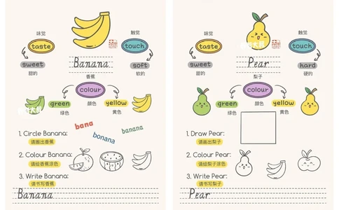给孩子们的幼小衔接英语启蒙之水果_中小学精品资料(高清可打印)_常识知识大全集140份高清资料整理版